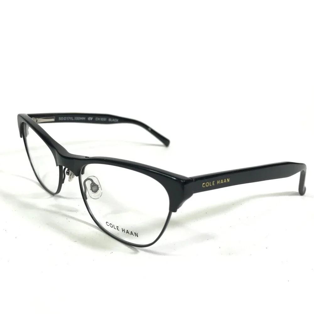 Cole Haan Petite Eyeglasses Frames CH 1031 BLACK Cat Eye Full Rim 50-17-130